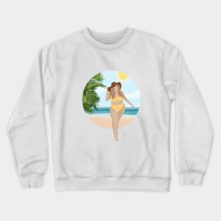 Beach Girl 8, Summertime illustration Crewneck Sweatshirt